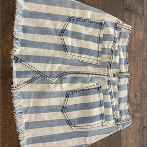 Striped Blue and White Women's Skirt